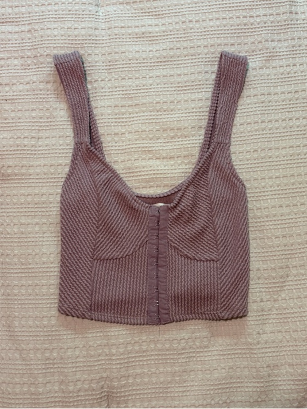 Urban Outfitters Ribbed Eye and Hook Corset Top XS in Light Purple